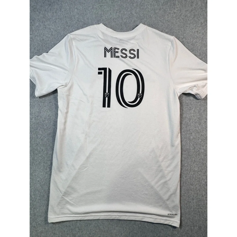 Adidas Inter Miami CF Messi Jersey Mens XL White Grey Striped MLS JW4338 NEW
